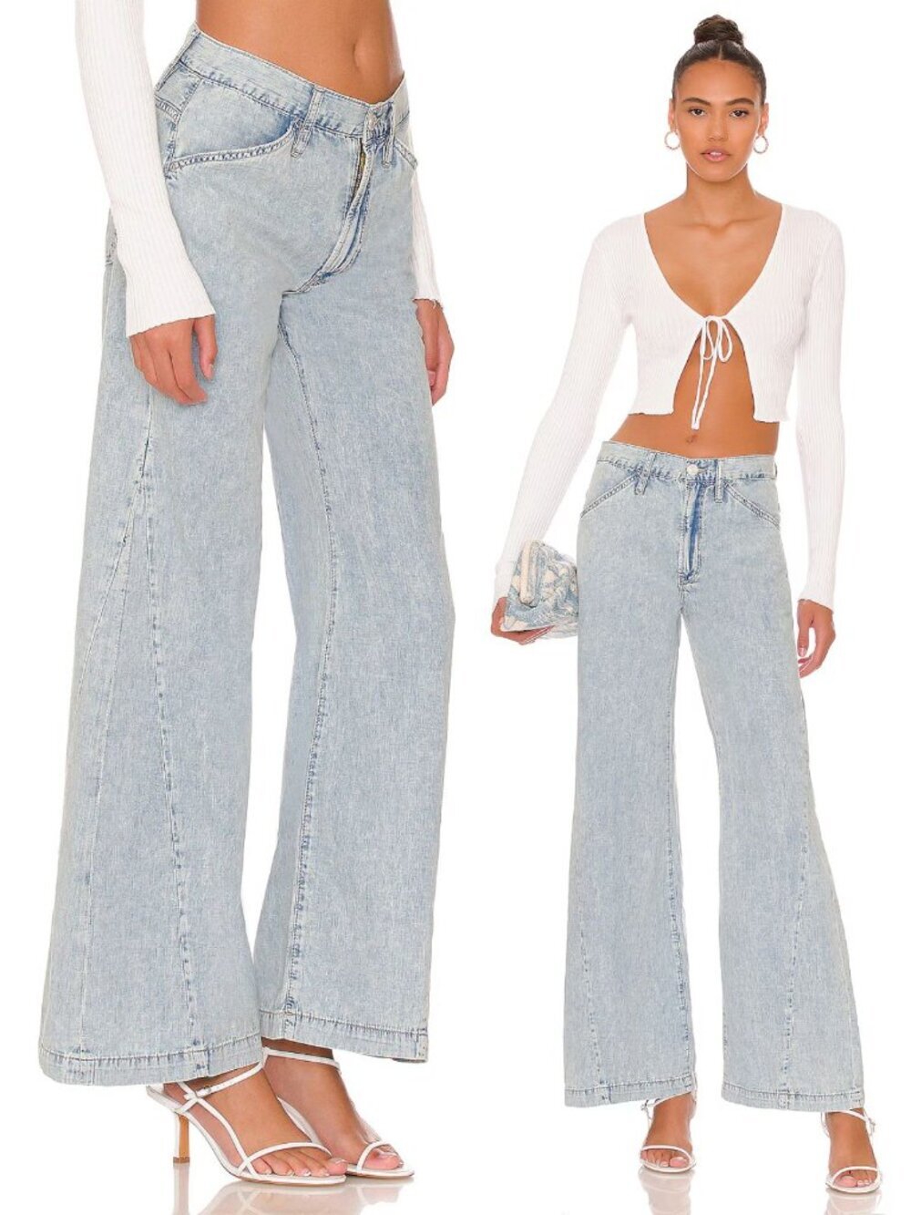 FRAME Aries Le Baggy Palazzo Denim Jeans Size 29 - 8051